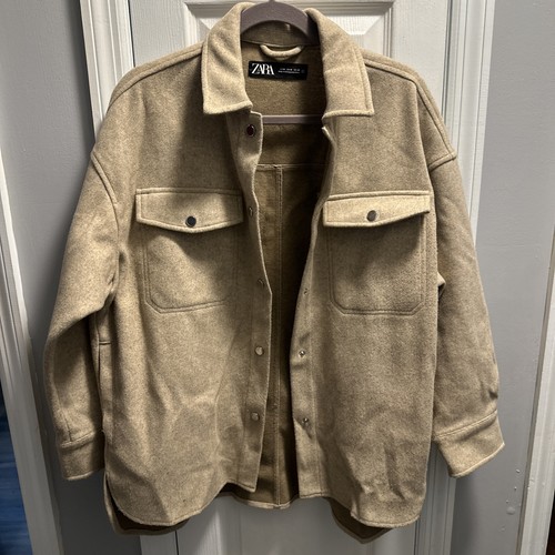 Zara men beige button up - beige,